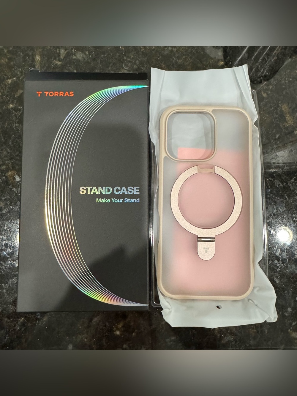 TORRAS Desert Titanium Stand Case for iPhone 16 Pro